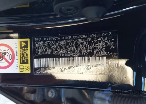 2014 Lexus Es 350 из США, поврежденный, VIN JTHBK1GG9E2094112